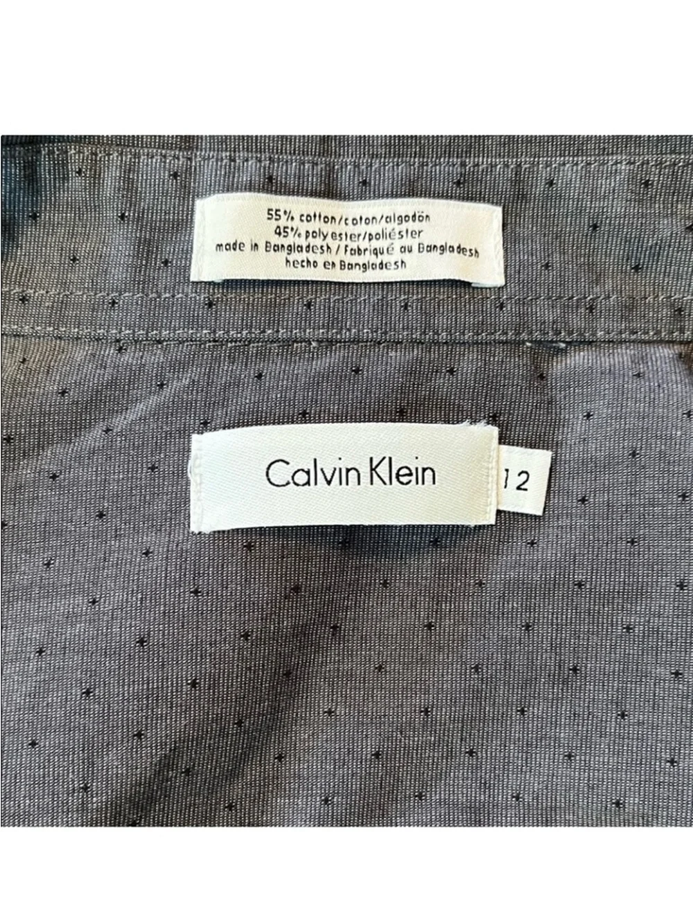 Calvin Klein Boys Gray Button-Up Dress Shirt - Long Sleeve Size 12